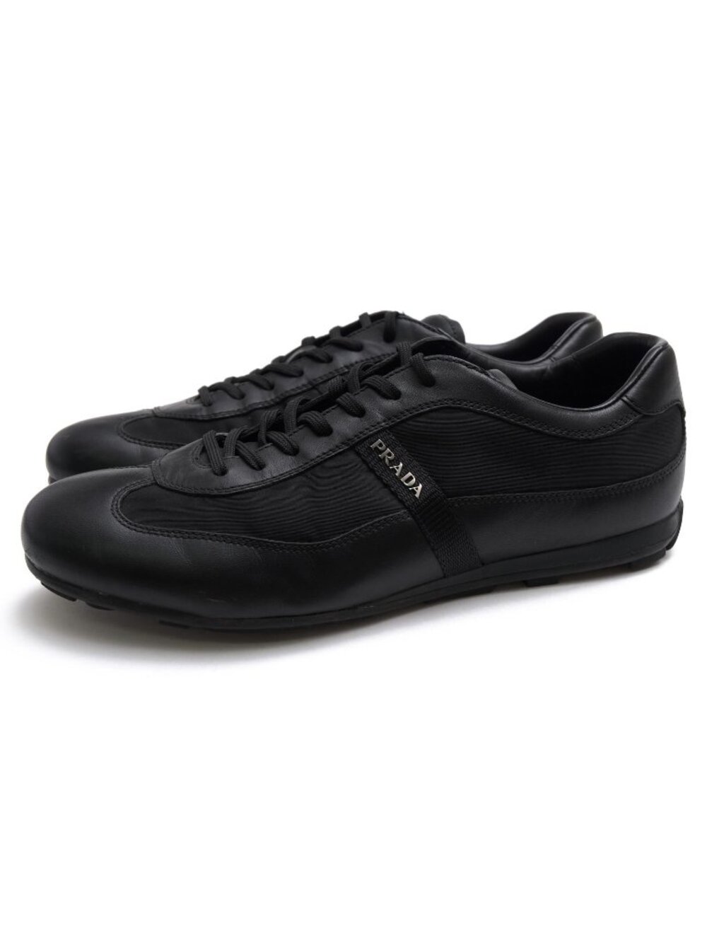 Prada Sneakers Low Cut Nylon Leather Black
